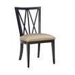 Linon Preston Set of Two Faux Leather Dining Chairs in Black Beechwood