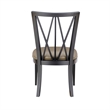 Linon Preston Set of Two Faux Leather Dining Chairs in Black Beechwood