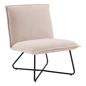 linon mavis metal sherpa upholstered accent chair in beige