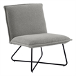 Linon Mavis Accent Chair Upholstered in Gray Sherpa with Black Metal Legs