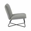 Linon Mavis Accent Chair Upholstered in Gray Sherpa with Black Metal Legs