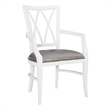 Linon Ainsley Wood Commercial Grade Dining Arm Chair in White