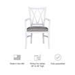 Linon Ainsley Wood Commercial Grade Dining Arm Chair in White