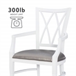 Linon Ainsley Wood Commercial Grade Dining Arm Chair in White