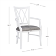 Linon Ainsley Wood Commercial Grade Dining Arm Chair in White