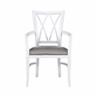 Linon Ainsley Wood Commercial Grade Dining Arm Chair in White