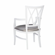 Linon Ainsley Wood Commercial Grade Dining Arm Chair in White
