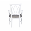 Linon Ainsley Wood Commercial Grade Dining Arm Chair in White