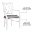 Linon Ainsley Wood Commercial Grade Dining Arm Chair in White