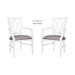 Linon Ainsley Wood Commercial Grade Dining Arm Chair in White