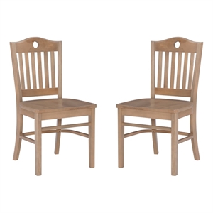 linon leckford wood set of two dining chairs in dark natural