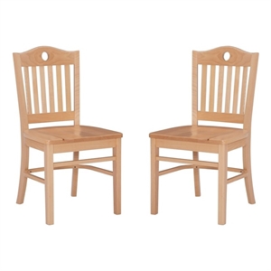 linon leckford wood set of two dining chairs in natural