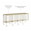 Linon Four Cubby Metal Wall Shelf in Gold