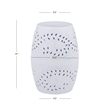Linon Ingram Side Table with All Over Lace Cut Design in White Aluminum