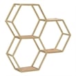 Linon Josia Iron and Wood Wall Storage and Display Shelves in Gold