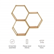 Linon Josia Iron and Wood Wall Storage and Display Shelves in Gold