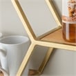 Linon Josia Iron and Wood Wall Storage and Display Shelves in Gold