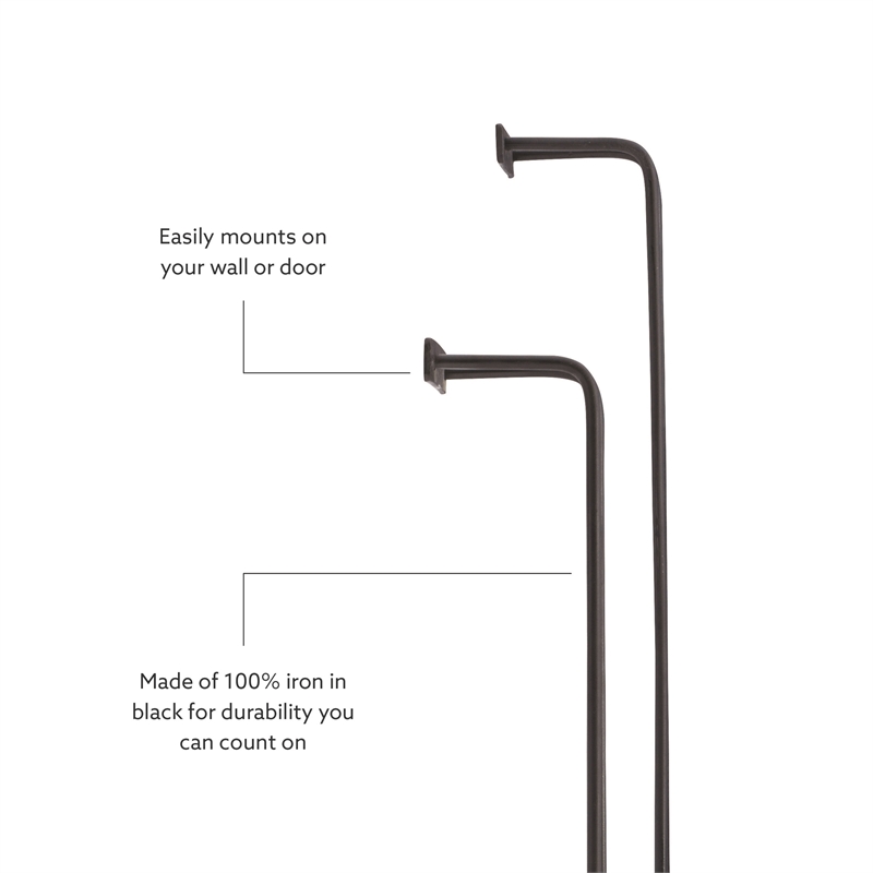 Linon Bethany Iron Towel Racks 2 Pack Industrial Space Saving Design in Black