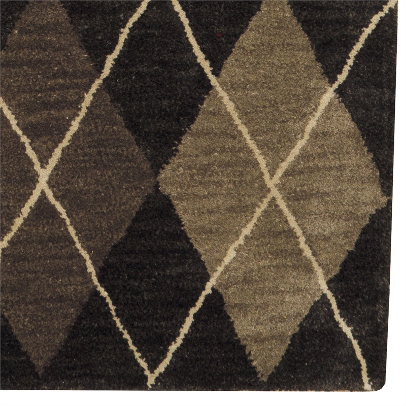 Argyle Charcoal Wool Rug