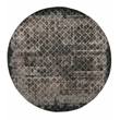 Linon Evolution Trellis Vintage Polyester 8' Round Rug in Gray