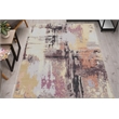 Linon Washable Klarna Polyester 5'x7' Rug in Ivory and Purple