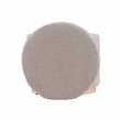 Linon Hawn Round Padded Storage Ottoman Light Wood Trim in Gray Sherpa Fabric