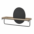 Linon Lila Center Mirror Wood and Metal Wall Shelf in Black