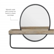 Linon Lila Center Mirror Wood and Metal Wall Shelf in Black