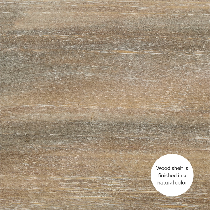 Linon Lila Center Mirror Wood and Metal Wall Shelf in Black