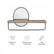 Linon Lila Center Mirror Wood and Metal Wall Shelf in Black
