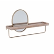 Linon Lila Center Mirror Wood and Metal Wall Shelf in Gold