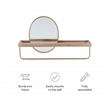 Linon Lila Center Mirror Wood and Metal Wall Shelf in Gold