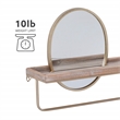 Linon Lila Center Mirror Wood and Metal Wall Shelf in Gold