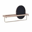 Linon Lila Center Mirror Wood and Metal Wall Shelf in Gold