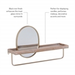 Linon Lila Center Mirror Wood and Metal Wall Shelf in Gold