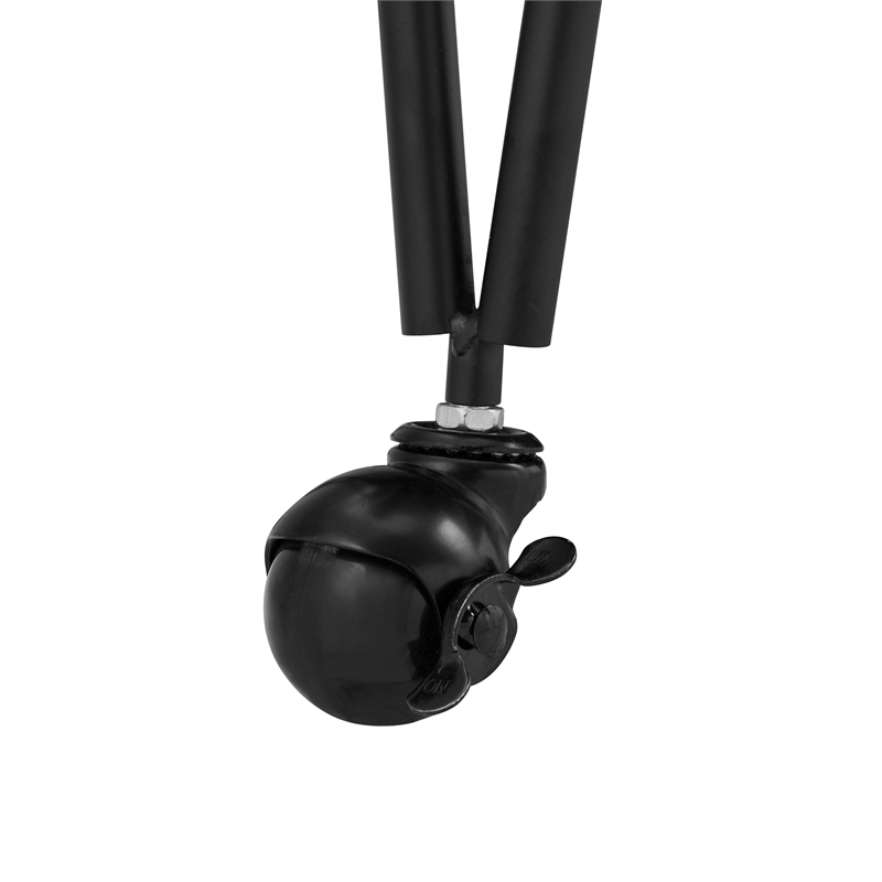 Linon Mia Metal and Mirrored Mid Century 2 Level Rolling Bar Cart in Black