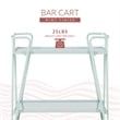 Linon Mia Metal and Mirrored Mid Century 2 Level Rolling Bar Cart in Mint Green