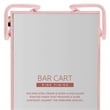 Linon Mia Metal and Mirrored Mid Century 2 Level Rolling Bar Cart in Pink