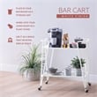 Linon Mia Metal and Mirrored Mid Century 2 Level Rolling Bar Cart in White