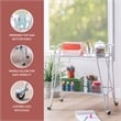 Linon Mia Metal and Mirrored Mid Century 2 Level Rolling Bar Cart in White