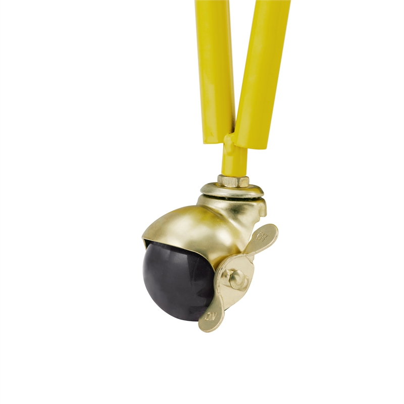 Linon Mia Metal and Mirrored Mid Century 2 Level Rolling Bar Cart in Yellow