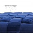 Linon Henson Round Stool Black Hairpin Legs Basketweave Seat in Navy Blue Velvet