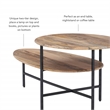 Linon Devyn Two Tiered Wood and Metal Coffee Table in Natural and Black