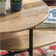 Linon Devyn Two Tiered Wood and Metal Coffee Table in Natural and Black