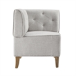 Linon Hale Tufted Back Fully Upholstered Corner Nook Bench in Light Grey Fabric