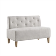 Linon Hale Tufted Back Fully Upholstered Corner Nook Bench in Light Grey Fabric