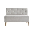 Linon Hale Tufted Back Fully Upholstered Corner Nook Bench in Light Grey Fabric