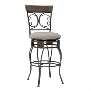 linon bryson big and tall metal barstool in pewter