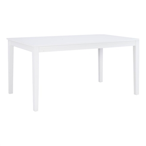 linon brit wood rectangle dining table in white