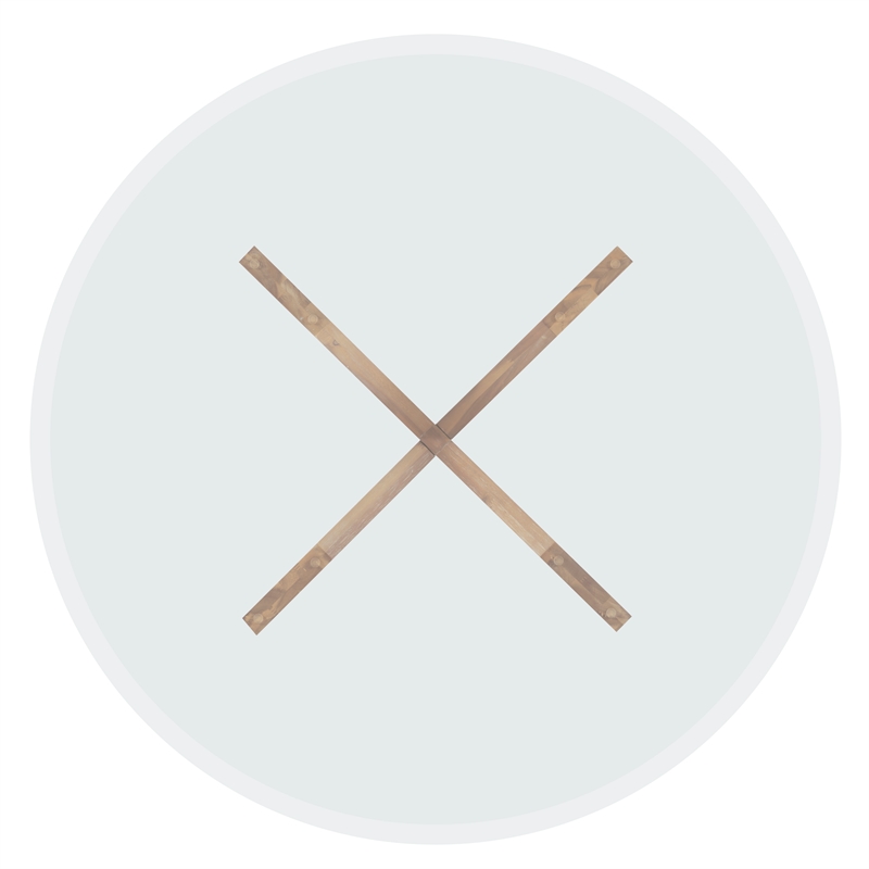 Linon Hale X Base Wood Dining Table With Glass in Natural Brown